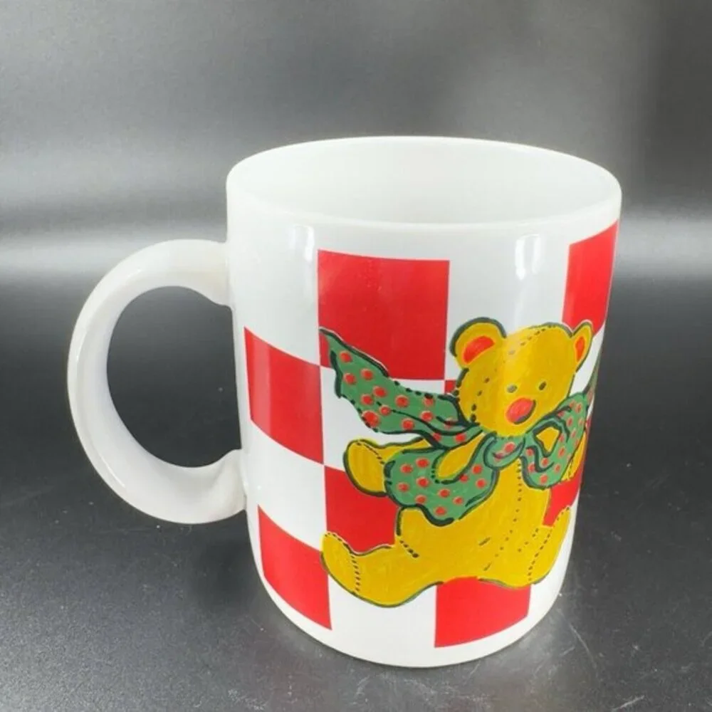 Vintage Waechtersbach Christmas Mugs Cups Stocking and‎ Bear Mug Set 2 Pottery